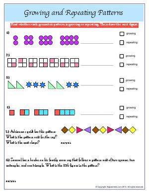 repeating pattern worksheet|number patterns worksheets 3rd grade.